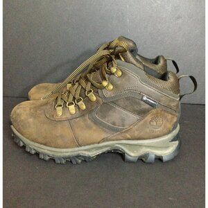 Timberland Mens Anti-Fatigue Hiking Boots Size 8.5 W Brown Leather Durable Outdo